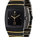 Rado Rado Sintra R13724711  R13724711 кварцевые мужские часы  черный циферблат, браслет сталь + pvd + керамика — вид спереди