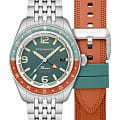 Spinnaker Spinnaker Fleuss Gmt Automatic SP-5120-33  SP-5120-33 механические мужские часы  зеленый циферблат, браслет нержавеющая сталь — вид спереди