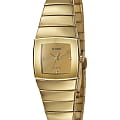 Rado Rado Sintra R13776702  R13776702 кварцевые женские часы  золотой циферблат, браслет ceramos™ — вид спереди