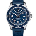 Breitling Breitling Superocean Automatic 42 A17366D81C1S2  A17366D81C1S2 механические мужские часы  синий циферблат, браслет каучук — вид спереди