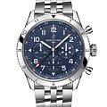Breitling Breitling Super Avi B04 Chronograph GMT 46 Tribute To Vought F4U Corsair AB04451A1C1A1  AB04451A1C1A1 механические мужские часы  синий циферблат, браслет нержавеющая сталь — вид спереди