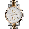 Fossil Fossil Original Boyfriend Chronograph ES3840   ES3840  кварцевые женские часы  белый циферблат, браслет сталь c pvd покрытием — вид спереди