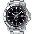 Casio Casio Collection MTP-VD01D-1E2VUDF (MTP-VD01D-1E2)  MTP-VD01D-1E2 кварцевые мужские часы  черный циферблат, браслет нержавеющая сталь — вид спереди