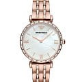 Emporio Armani Emporio Armani Gianni T-Bar AR11294  AR11294 кварцевые женские часы  перламутровый циферблат, браслет сталь с ip покрытием — вид спереди
