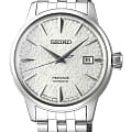 Seiko Seiko Presage SRPC97J1  SRPC97J1 механические мужские часы  серебристый циферблат, браслет нержавеющая сталь — вид спереди