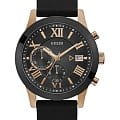 Guess GUESS W1055G3  W1055G3 кварцевые мужские часы  черный циферблат, браслет силикон — вид спереди