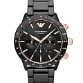 Emporio Armani Emporio Armani AR70002  AR70002 кварцевые мужские часы  черный циферблат, браслет керамика — вид спереди