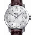 Tissot Tissot PRC 200 T055.410.16.017.01 PRC 200 T0554101601701 кварцевые мужские часы  серебристый циферблат, браслет кожаный — вид спереди