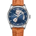 Hamilton Hamilton Jazzmaster Open Heart Auto H32705541  H32705541 механические женские часы  синий циферблат, браслет кожаный — вид спереди