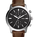Fossil Fossil Townsman FS5967SET  FS5967SET кварцевые мужские часы  черный циферблат, браслет кожаный — вид спереди