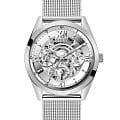 Guess Guess Dress Steel GW0368G1  GW0368G1 кварцевые мужские часы  серебристый циферблат, браслет нержавеющая сталь — вид спереди
