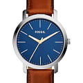 Fossil Fossil FB-01  BQ2311IE  BQ2311IE кварцевые мужские часы  синий циферблат, браслет кожаный — вид спереди