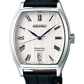 Seiko Seiko Presage SRPD05J1  SRPD05J1 механические мужские часы  белый циферблат, браслет кожаный — вид спереди