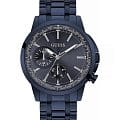 Guess Guess Dress Steel GW0490G4  GW0490G4 кварцевые мужские часы  синий циферблат, браслет сталь с ip покрытием — вид спереди