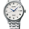 Seiko Seiko Presage SRPC79J1  SRPC79J1 механические мужские часы  белый циферблат, браслет нержавеющая сталь — вид спереди