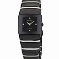 Rado Rado Sintra R13337732  R13337732 кварцевые женские часы  черный циферблат, браслет керамика — вид спереди