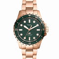 Fossil Fossil Blue Dive ES5371  ES5371 кварцевые женские часы  зеленый циферблат, браслет нержавеющая сталь с ip-покрытием — вид спереди