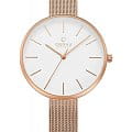 Obaku Obaku V211LXVIMV  V211LXVIMV кварцевые женские часы  белый циферблат, браслет сталь с ip покрытием — вид спереди
