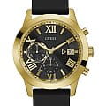 Guess GUESS W1055G4  W1055G4 кварцевые мужские часы  черный циферблат, браслет силикон — вид спереди