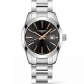 Longines Longines Conquest Classic L2.286.4.52.6  L22864526 кварцевые женские часы  черный циферблат, браслет нержавеющая сталь — вид спереди