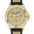 Guess Guess Dress Steel GW0537G2  GW0537G2 кварцевые мужские часы  золотой циферблат, браслет силикон — вид спереди