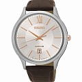 Seiko Seiko Conceptual Series Dress SGEH55P1  SGEH55P1 кварцевые мужские часы  белый циферблат, браслет кожаный — вид спереди